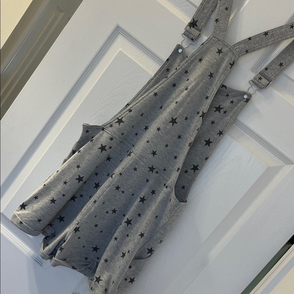 Gray Star Print Overalls - Picture 3 of 3